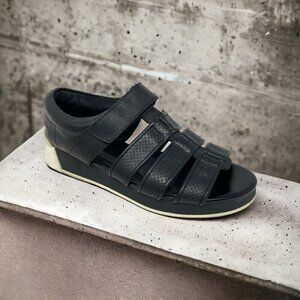 ** Wittner Cario Black Perforated Leather Gladiator Sneaker Sandals Size 38